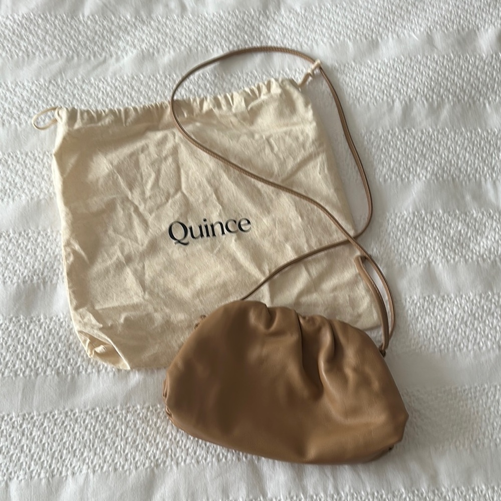 Quince Italian Leather Pouch Crossbody Tan